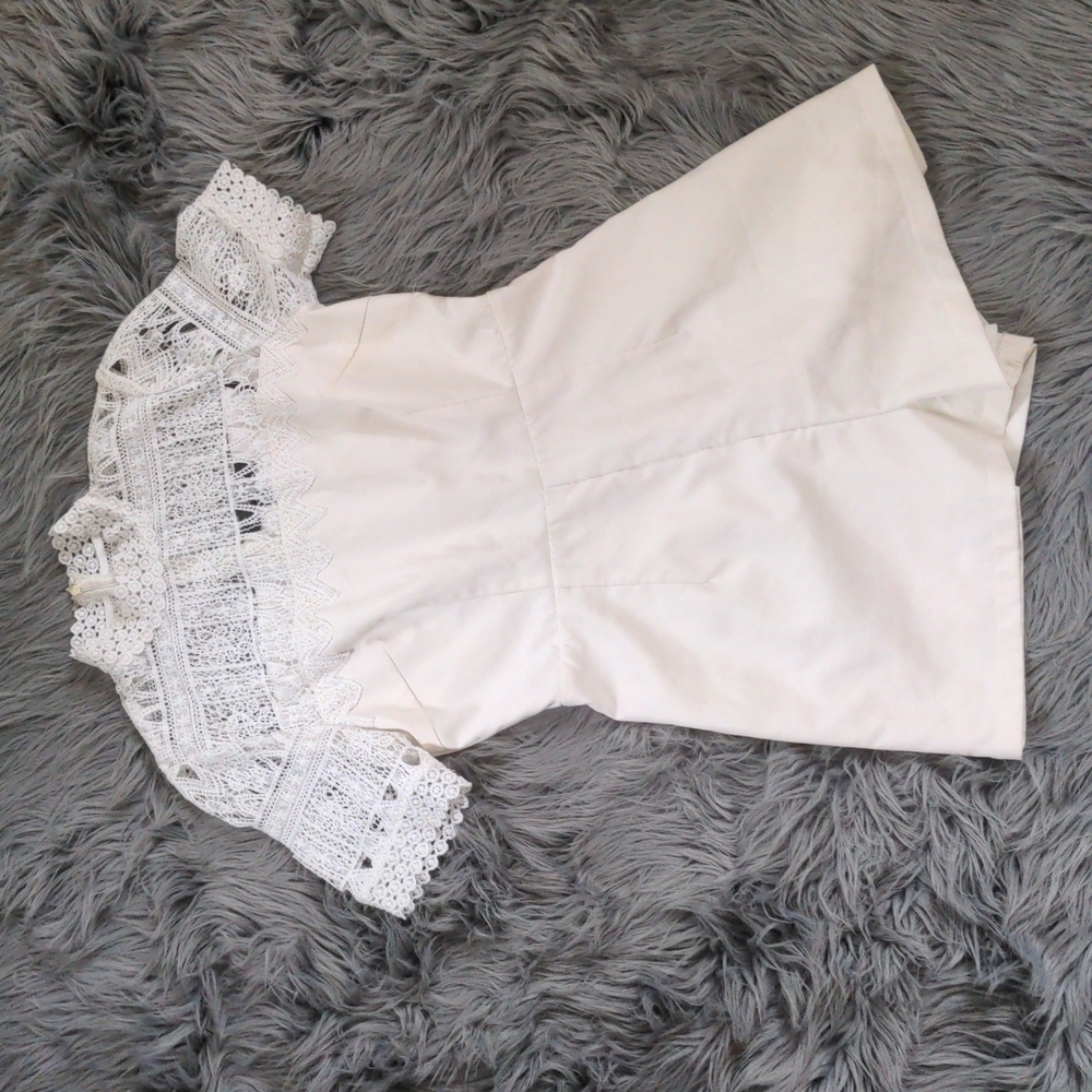 White Lace Top Romper
